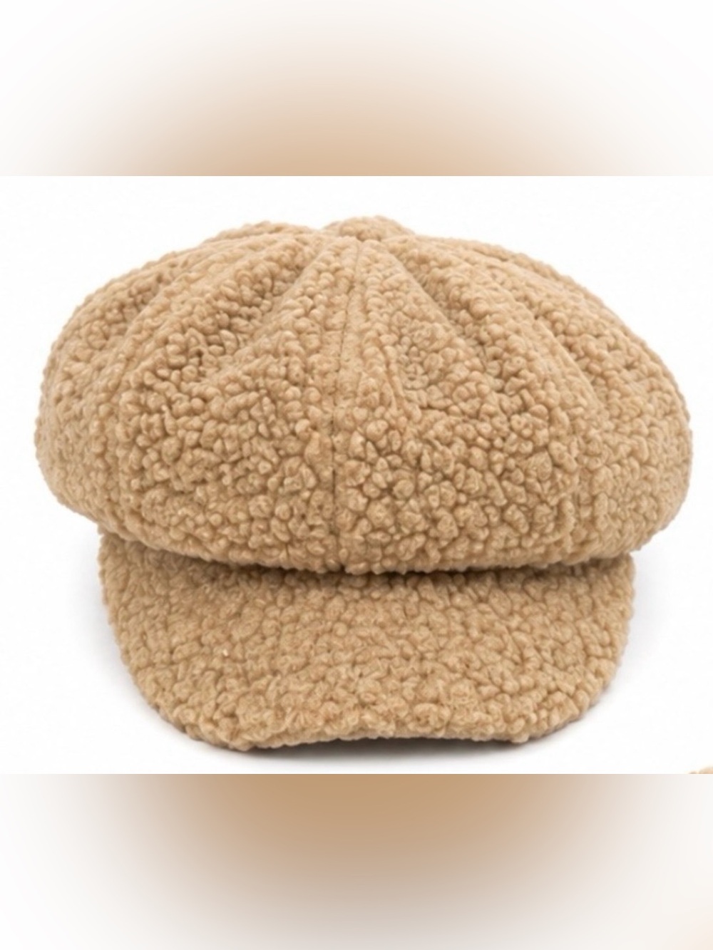 Lula Collection Tan Sherpa Newsboy Cap NWOT